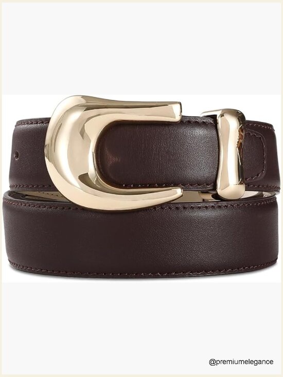 Genuine Leather Belt with Gold Buckle Luxury Fashion Belt for Jeans and Dresses main image 6
